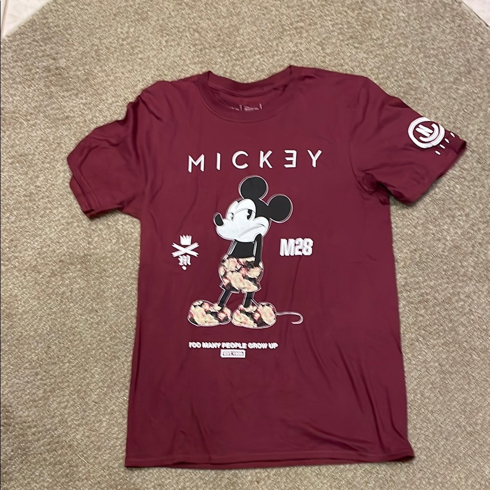 Disney Mickey Mouse Maroon Short Sleeve Tee